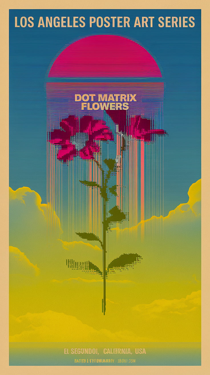 Dot Matrix Flowers artwork by Michael Hoydich