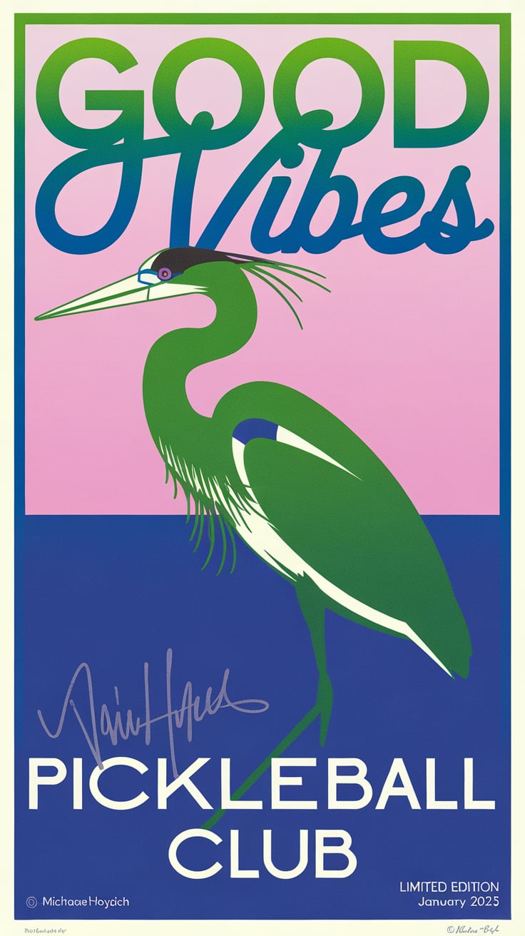 Good Vibes Pickleball artwork by Michael Hoydich
